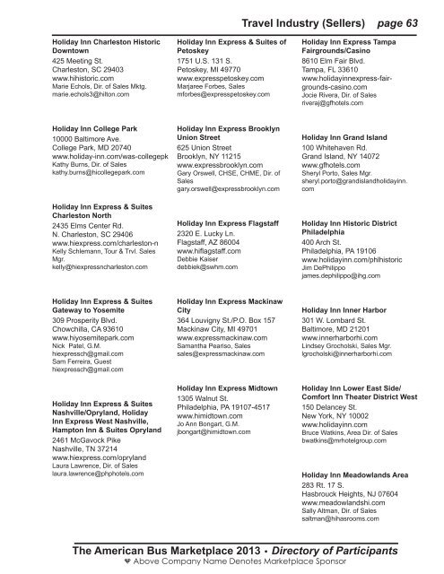 Directory of Participants - American Bus Association