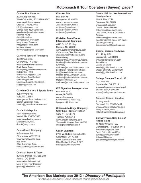 Directory of Participants - American Bus Association