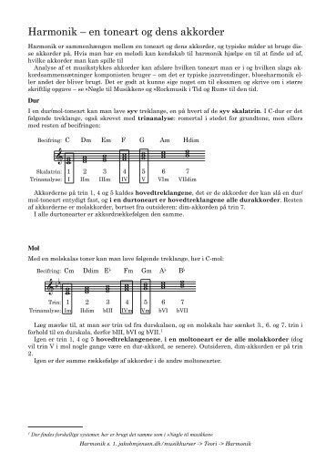 Harmonik – en toneart og dens akkorder - Jakob Jensen