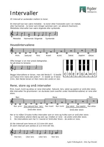 Intervaller - musikk - Agder folkehøgskole