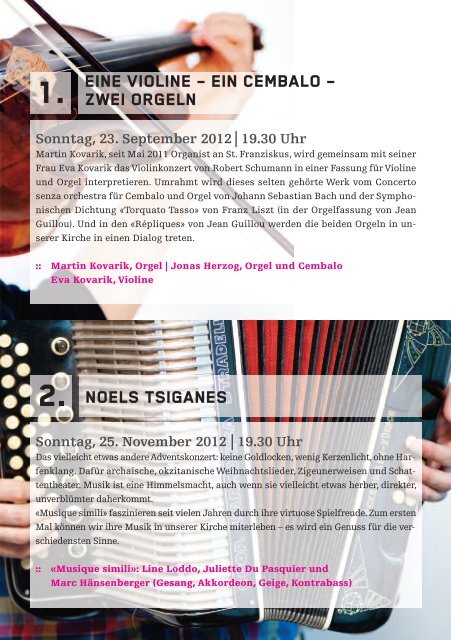 Generalprogramm 2012/2013 - Musik in St. Franziskus