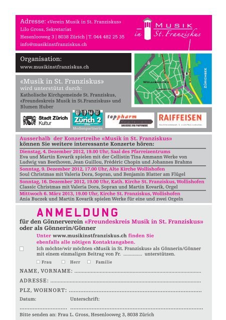 Generalprogramm 2012/2013 - Musik in St. Franziskus