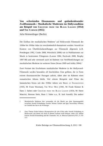 Von ›schreienden Dissonanzen‹ und › - Kieler Gesellschaft für ...