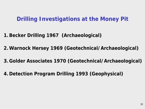 Geophysical Investigations - Oak Island Treasure