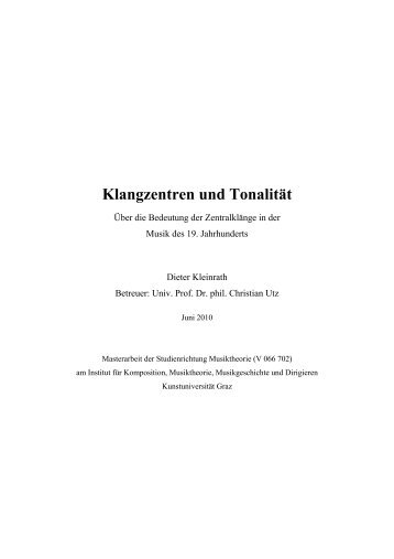 Klangzentren und Tonalität - Musiktheorie / Musikanalyse ...