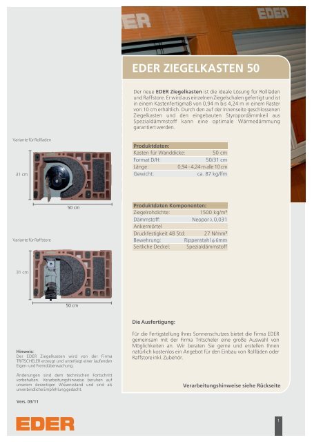 EDER ZIEGELKASTEN 50 - Ziegelwerk Eder GmbH & Co KG