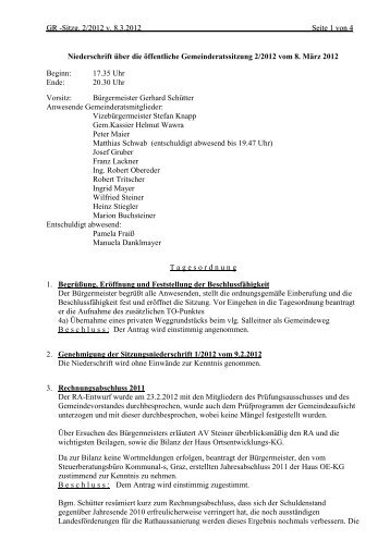 Link zum Protokoll - Gemeinde Haus