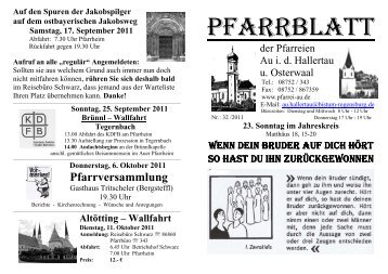 Pfarrblatt 32-2011 - Grüß Gott in Au id Hallertau