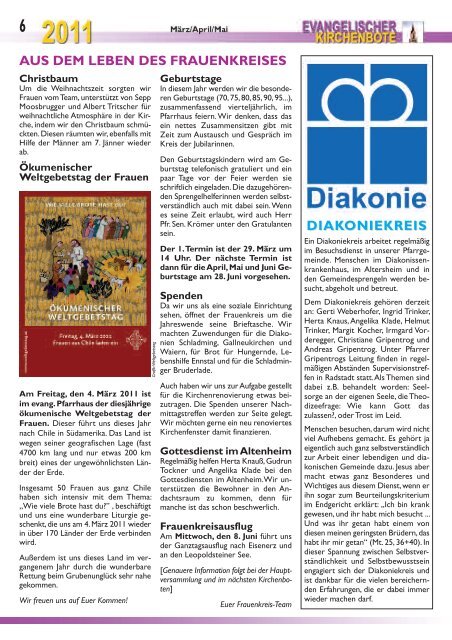 Ausgabe 1/2011 - Evangelische Pfarrgemeinde Schladming