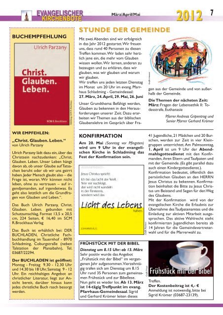 Ausgabe 1/2012 - Evangelische Pfarrgemeinde Schladming
