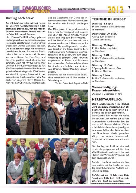 Ausgabe 3/2012 - Evangelische Pfarrgemeinde Schladming