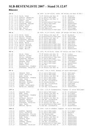 SLB-BESTENLISTE 2007 – Stand 31.12.07 Männer