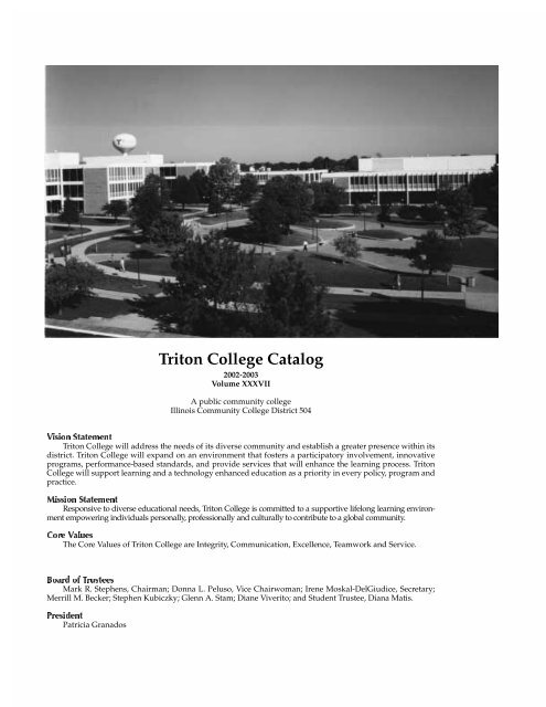 Triton College Catalog, 2002-2003