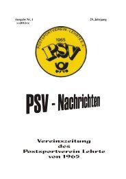PSV Nachrichten Nr.1 aus 2012 - Postsportverein Lehrte