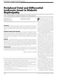 Peripheral Total and Differential Leukocyte Count in ... - Diabetes Care