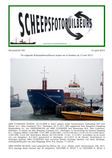 Nieuwsbrief 184 14 april 2012 De volgende - World Ship Society ...