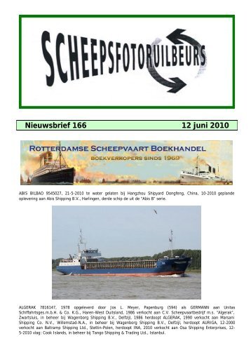 Nieuwsbrief 166 12 juni 2010 - World Ship Society - Rotterdam Branch