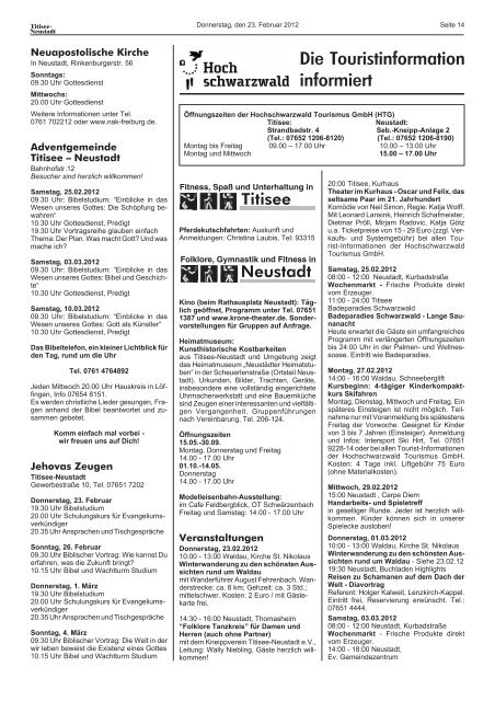 Amtsblatt Nr. 04 vom 23.02.2012 - Titisee-Neustadt