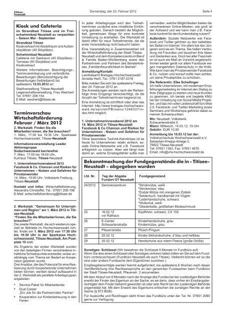 Amtsblatt Nr. 04 vom 23.02.2012 - Titisee-Neustadt