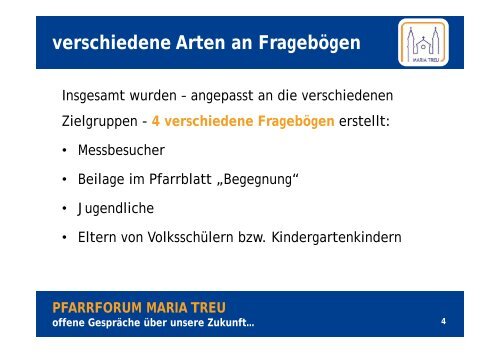 Präsentation der Umfrage-Ergebnisse und Diskussion ...