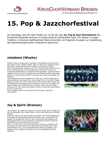 15. Pop & Jazzchorfestival - notabene