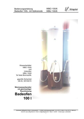 Badeofen 100 l - Zeba-Gerätebau GmbH