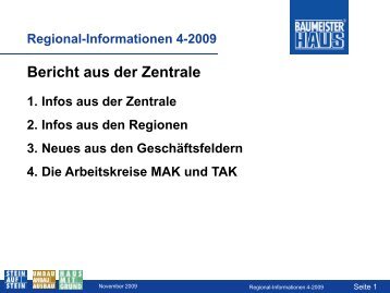 Regional-Informationen 4-2009 - Baumeister Haus