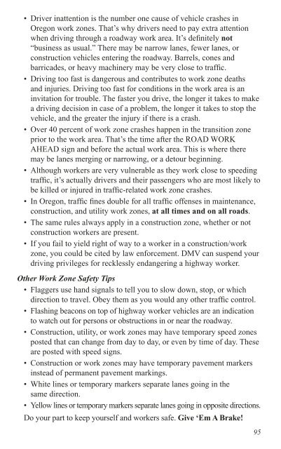 2013 Oregon Driver Manual - Oregon Department of Transportation