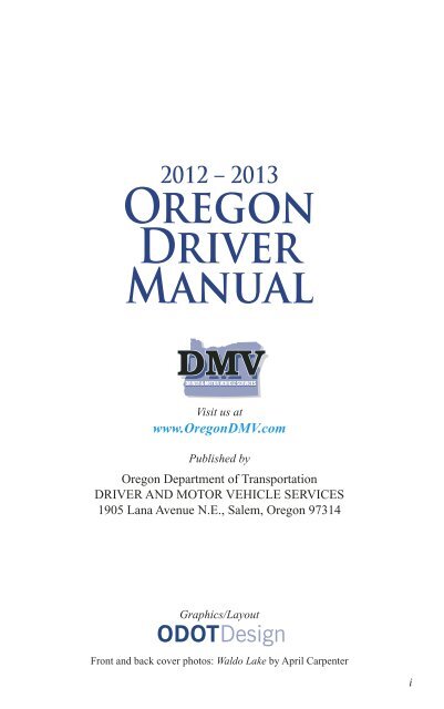 2013 Oregon Driver Manual - Oregon Department of Transportation