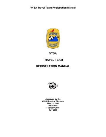 VYSA Travel Team Registration Manual - Virginia Club Champions ...