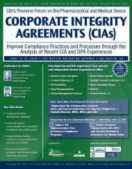 CorPorAtE IntEgrIty AgrEEmEnts (CIAs) - Crowell & Moring
