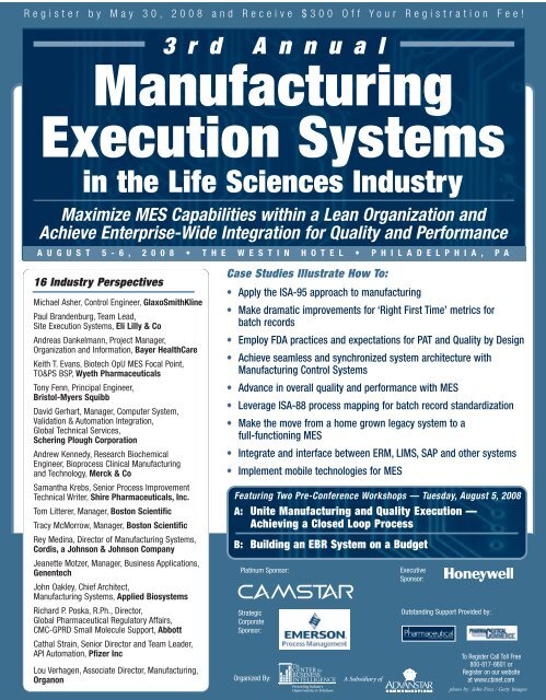 3rd Annual Manufacturing Execution Systems