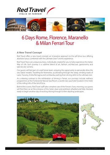 6 Days Rome, Florence, Maranello & Milan Ferrari Tour - Red Travel