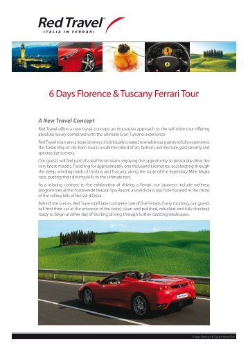 6 Days Florence & Tuscany Ferrari Tour - Red Travel