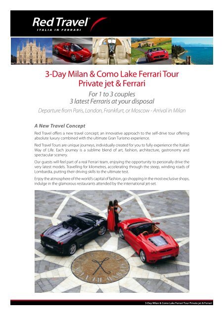 3-Day Milan & Como Lake Ferrari Tour Private jet ... - Red Travel