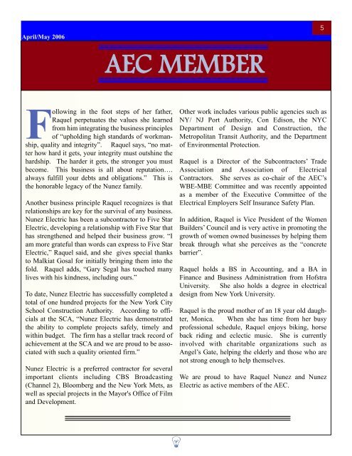 AEC JOURNAL - Association of Electrical Contractors
