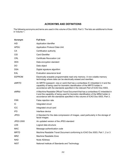 Machine Readable Travel Documents - ICAO