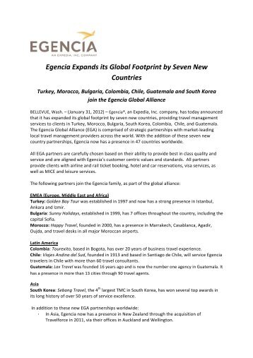 Egencia Global Alliance Expansion (PDF