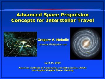 Advanced Space Propulsion Concepts for Interstellar Travel