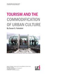 TOURISM AND THE COMMODIFICATION OF URBAN CULTURE