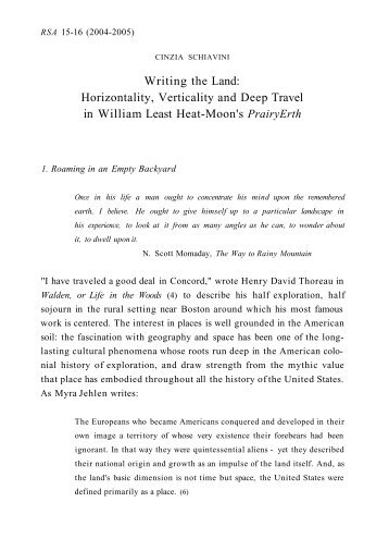 Writing the Land: Horizontality, Verticality and Deep Travel in ... - aisna
