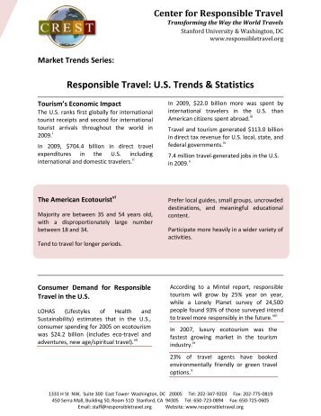 Fact Sheet - Global Ecotourism - Center for Responsible Travel