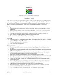 South Africa Professional Travel and Cultural Competence The ...