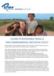 A Guide to responsible trAvel & rAW's environmentAl ... - RAW Travel