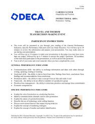 TRAVEL AND TOURISM TEAM DECISION MAKING EVENT ... - DECA