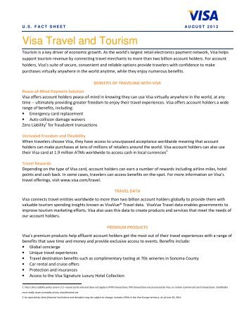 Visa Travel and Tourism Fact Sheet