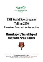 CSIT World Sports Games Tallinn 2010 Reisiekspert/Travel Expert