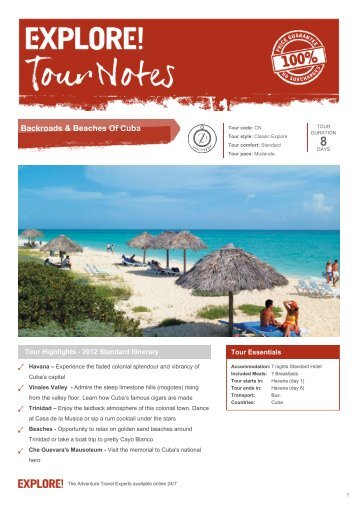 Trip Notes for Backroads & Beaches Of Cuba (CN) - Explore