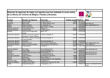 Relación de agencias de viajes con agentes que han realizado el ...