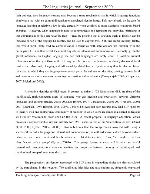 The Linguistics Journal September 2009 Special Edition Language